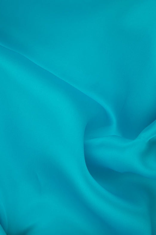 Scuba Blue Silk Satin Face Organza Fabric