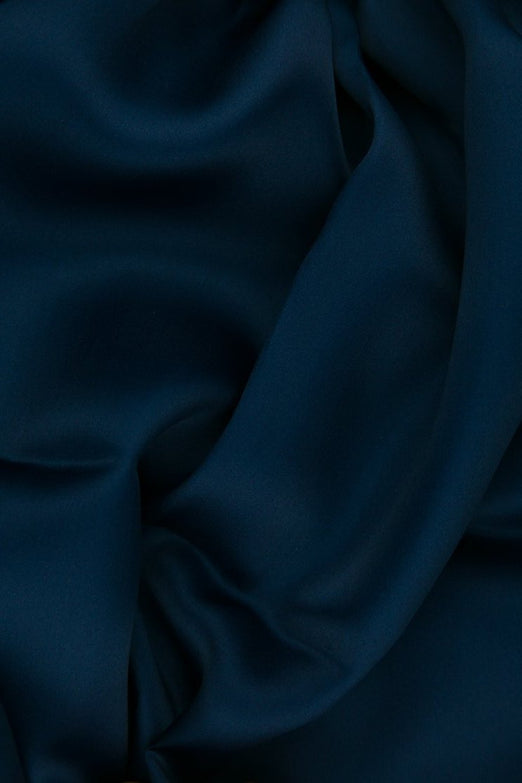 Twilight Blue Silk Satin Face Organza Fabric