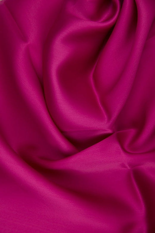 Magenta Silk Satin Face Organza Fabric