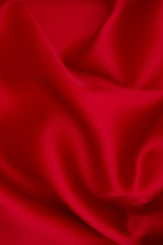 Tomato Red Silk Satin Face Organza Fabric