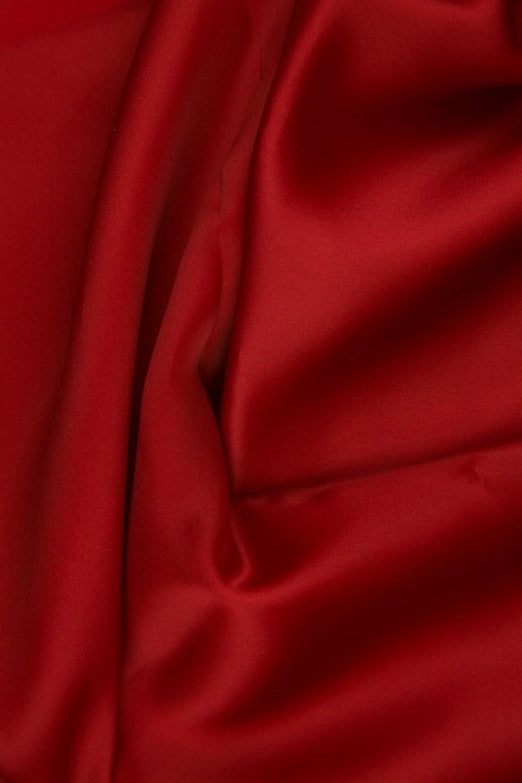 Ribbon Red Silk Satin Face Organza Fabric