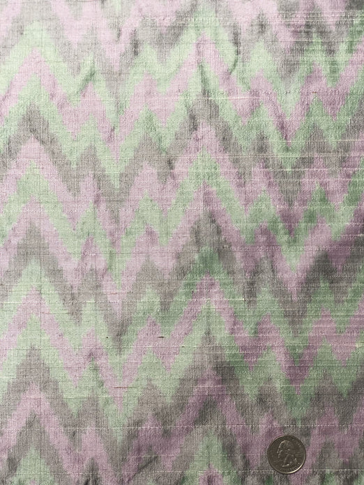 Green/Purple/Grey SIKT-003 Silk Ikat
