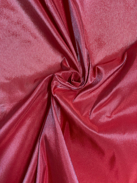 Red Silver Metallic Faille Fabric