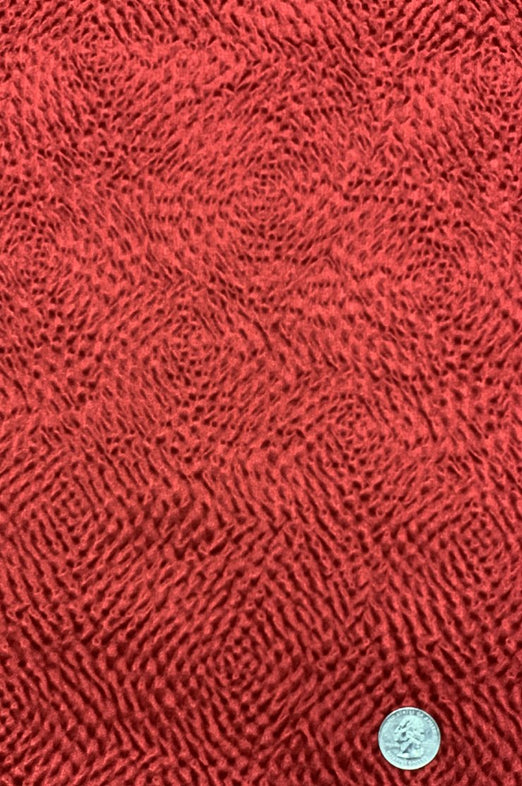 Fiery Red Silk Hammered Satin Jacquard Fabric