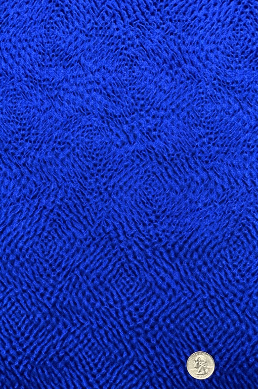 Royal Blue Silk Hammered Satin Jacquard Fabric