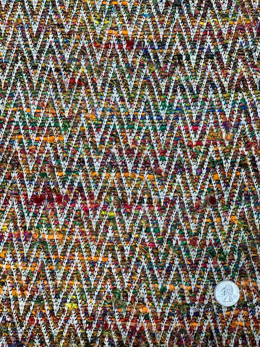 Multicolor Silk Cotton Blend Tweed BGP-885 Fabric