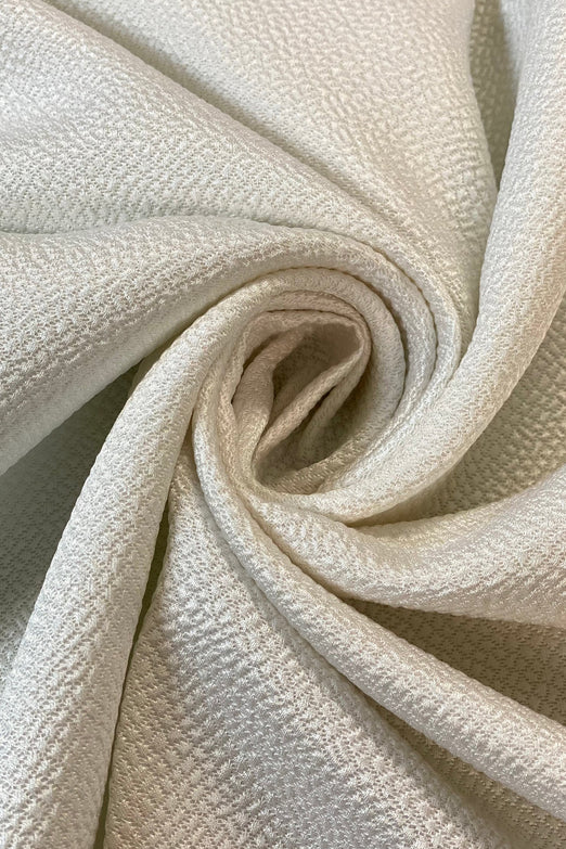 White Silk & Wool Hammered Satin