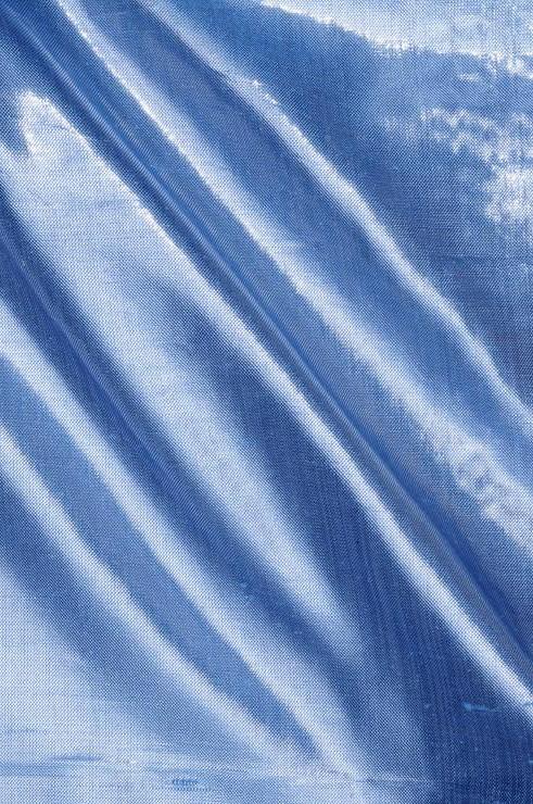 Air Blue Metallic Shantung Silk Fabric