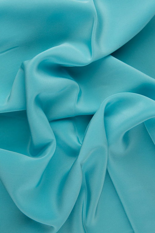 Angel Blue Silk Crepe de Chine Fabric