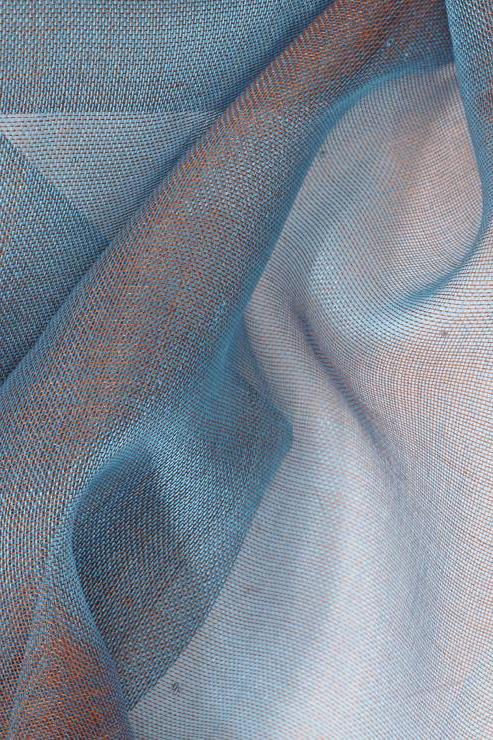 Aqua Pink Silk Organza Fabric