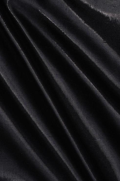 Black Metallic Shantung Silk Fabric