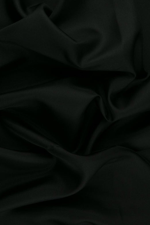 Black Habotai Silk Fabric