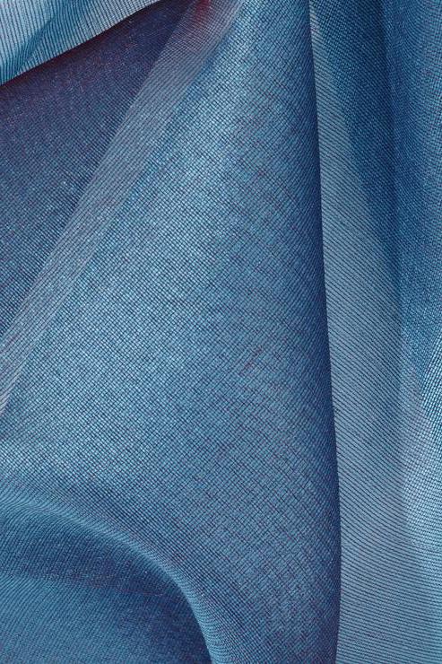 Blue Green Silk Organza Fabric
