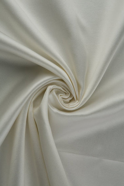 Off White Silk Blend Mikado Fabric