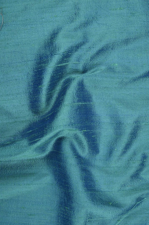 Caribbean Sea Blue Dupioni Silk Fabric