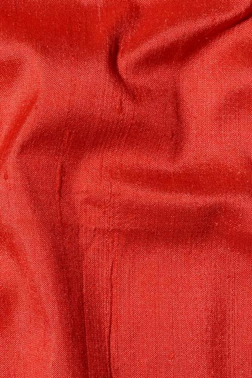 Cherry Tomato Red Silk Shantung 44" Fabric