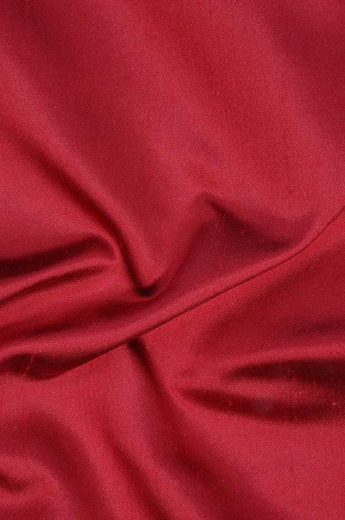 Crimson Red Italian Shantung Silk Fabric