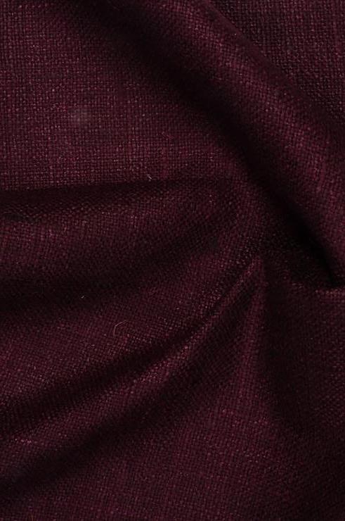 Dark Burgundy Silk Linen (Matka) Fabric