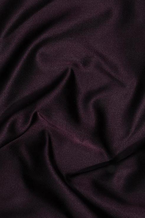 Dark Eggplant Purple Double Face Duchess Satin Fabric