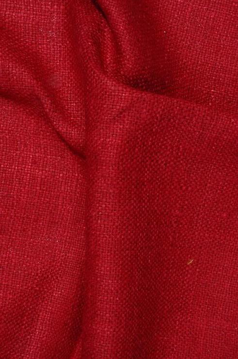 Dark Red Silk Linen (Matka) Fabric