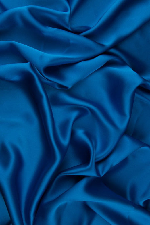 Diva Blue Charmeuse Silk Fabric