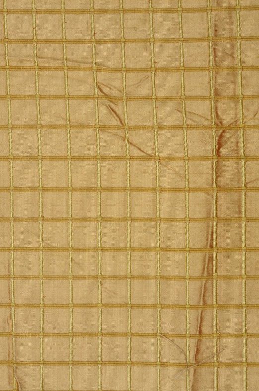 Fiery Yellow Silk Shantung Windowpane 54" Fabric