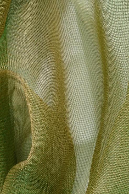 Green Olive Silk Organza Fabric