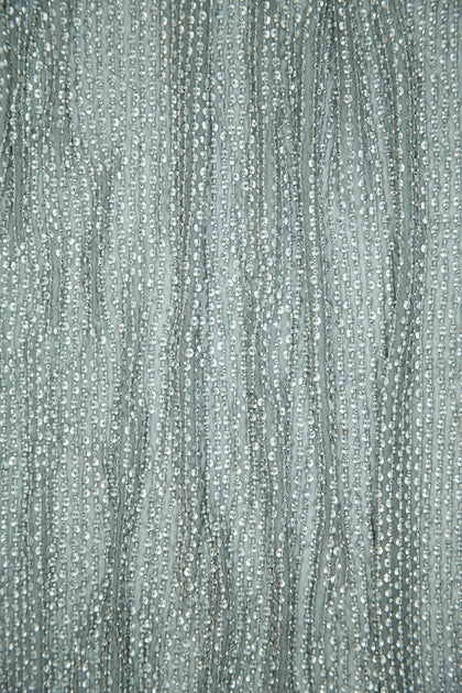 Grey Sequin & Beads On Chiffon JEC-070-6 Fabric