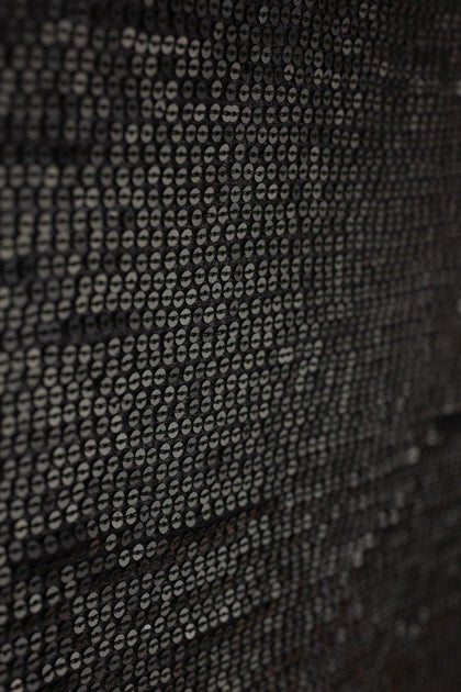 Black Sequins & Beads on Chiffon Fabric