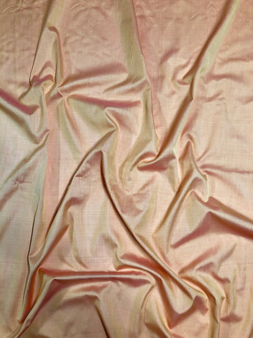 Iridescent Orange Spun Silk Fabric