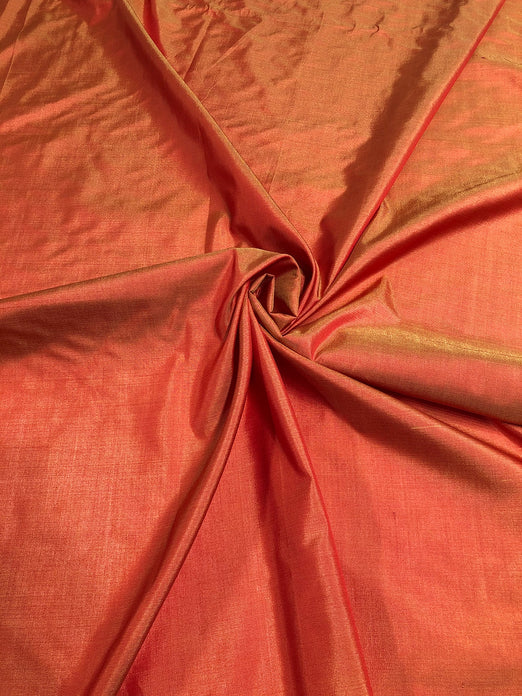Orange Spun Silk Fabric