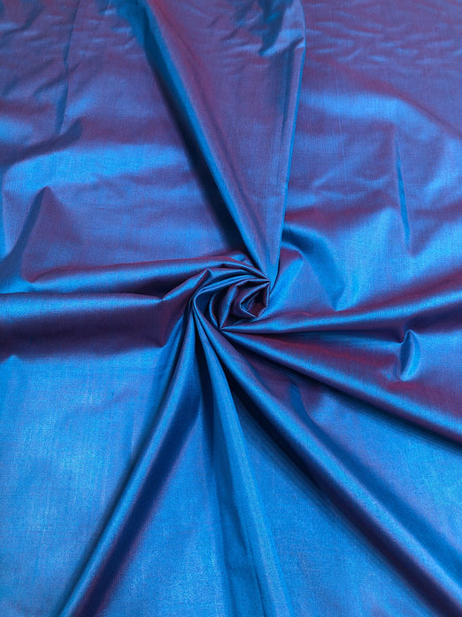 Disco Blue Spun Silk Fabric