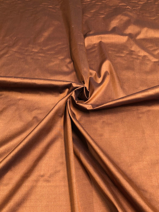 Copper Spun Silk Fabric