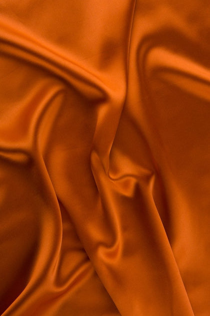 Mandarin Orange Silk Satin Face Organza Fabric