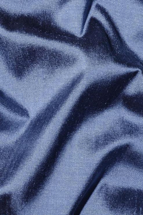 Moonlight Blue Silk Shantung 44" Fabric