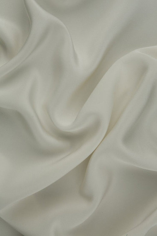 Off White Silk 4-Ply Crepe Fabric