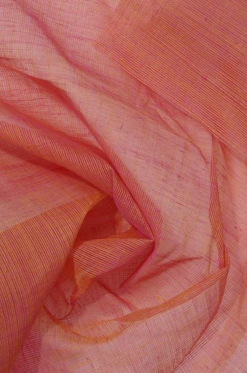 Orange Pink Cotton Voile Fabric