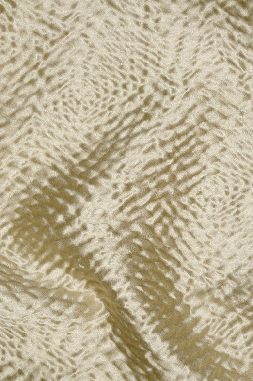 Oyster Silk Hammered Satin Jacquard Fabric