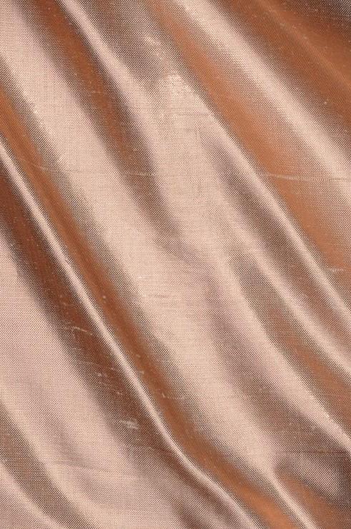 Peach Pink Metallic Shantung Silk Fabric