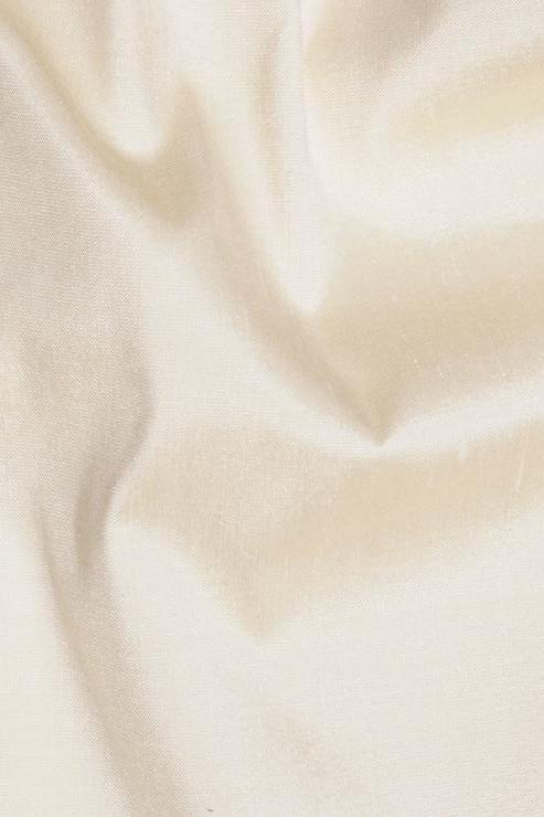 Pearled Ivory Silk Shantung 54" Fabric
