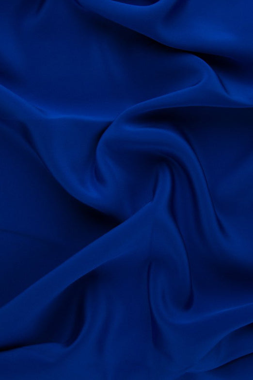 Royal Blue Silk Crepe de Chine Fabric