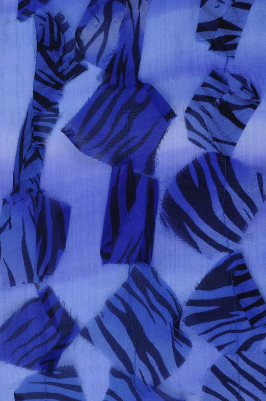 Sapphire Blue Silk Chiffon Petal 601 Fabric
