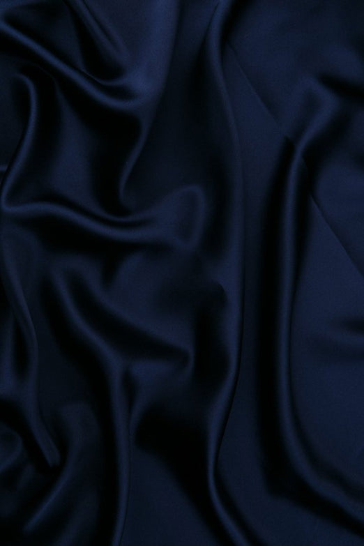 Twilight Blue Charmeuse Silk Fabric