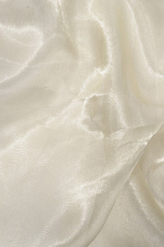White Gold Metallic Organza Fabric