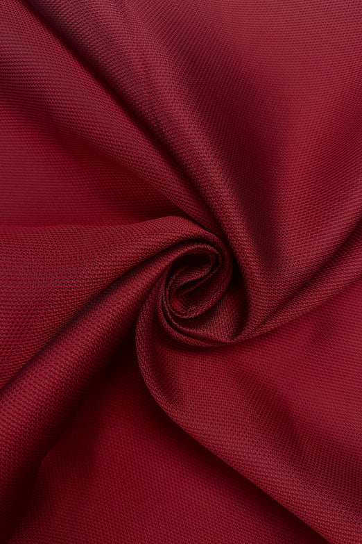 Italian Garnet Red Silk Blend Mikado Pique