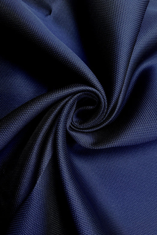 Italian Navy Silk Blend Mikado Pique