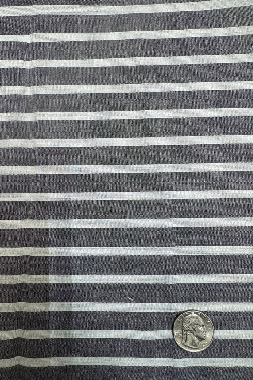 Gray White Striped Pattern Cotton Novelty COT-070