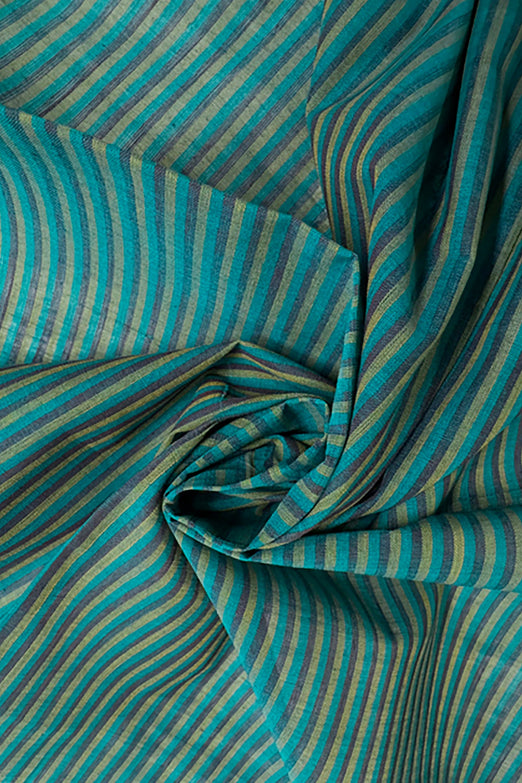 Teal Stripe Cotton Novelty COT-125-03