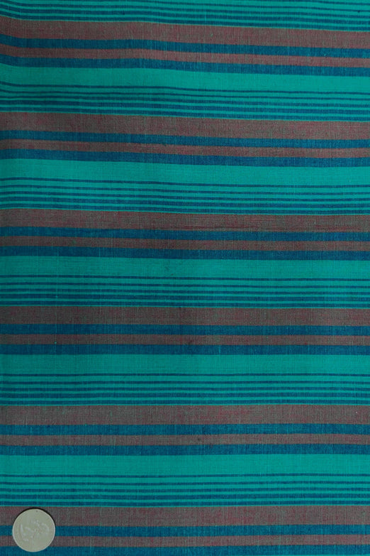 Turquoise Theme Stripe Cotton Novelty COT-193