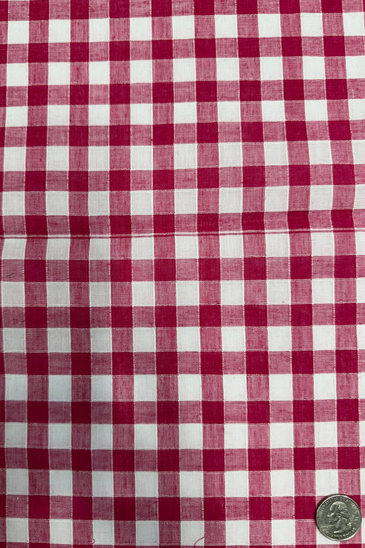 Pink White Checks Cotton Novelty COT-208-02